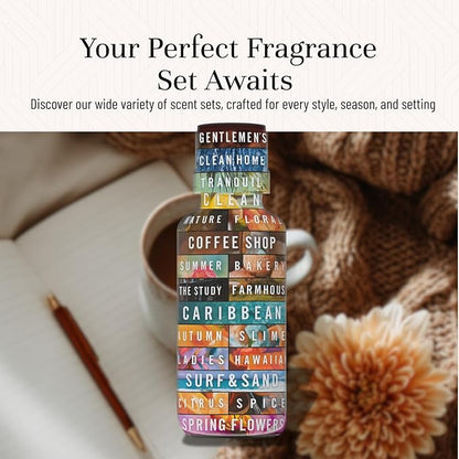 P&J Trading Fragrance Oil Winter Set | Cinnamon, Gingerbread, Sugar Cookies, Harvest Spice, Peppermint, and Christmas Wreath Candle Scents for Candle Making, Freshie Scents, Soap Making Supplies