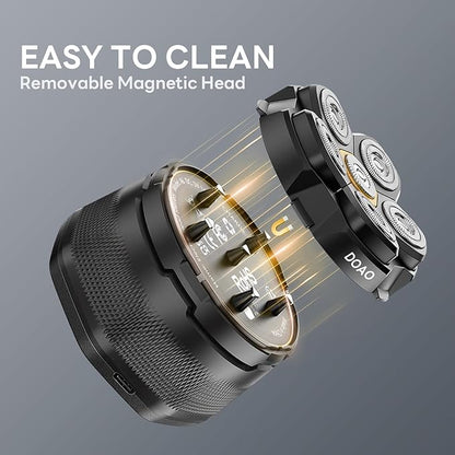 Head Shavers for Bald Men, 6D Magnetic Floating Blades, Smooth Shave in 3 Minutes, USB-C Rechargeable, 180min Runtime, Wet & Dry, Easy Clean, Anti-Slip Design(A6-Plus)