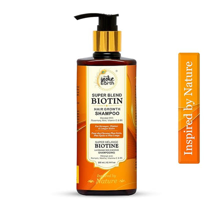 Rosemary Mint Biotin Hair Growth Shampoo for Stronger, Thicker & Longer Hairs with Vitamin E and B5 | Hair Growth Shampoo for Healthy Hairs, Contains NO SLS, NO SLES, NO PARABENS 300 mL