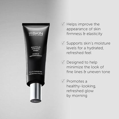 111SKIN Black Diamond Contour Firming Mask, Hydrating Overnight Face Mask with Hyaluronic Acid & Diamond Peptides That Helps Reduce Fine Lines and Wrinkles at Night for All Skin Types, 2.54 fl oz