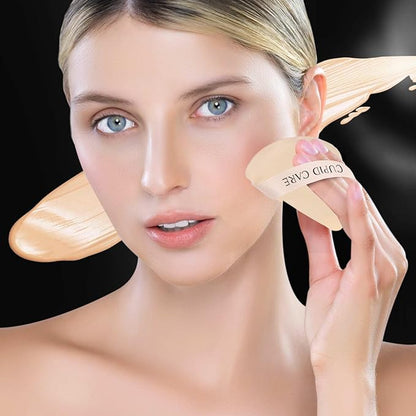 6 Pcs Triangle Powder Puff with 2 Travel Cases, Setting Powder Puffs for Face Powder and Foundation, Velour Makeup Puff for Loose Powder Body Powder, Skin-Friendly, Beauty Makeup Tools