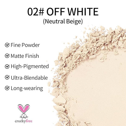 Erinde Single Matte Eyeshadow Palette, Velvet Eye Shadow Compact Powder Natural Makeup, Long-Lasting Eye Makeup, Ultra-Blendable, Pigmented Color, Vegan Formula, H02 Off White