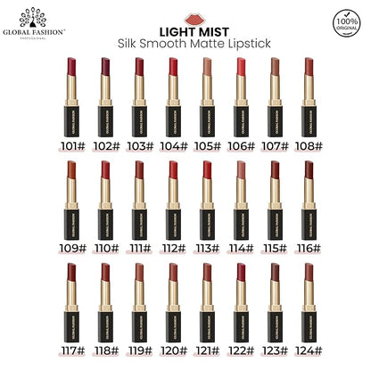 Global Fashion Silk Smooth Matte Lipstick – Long-Lasting, Luxurious Color, Rich Hydration, Lightweight Formula, Lightweight Matte Lip Color for Women, Available in Multiple Shades (110, 0.12 oz)