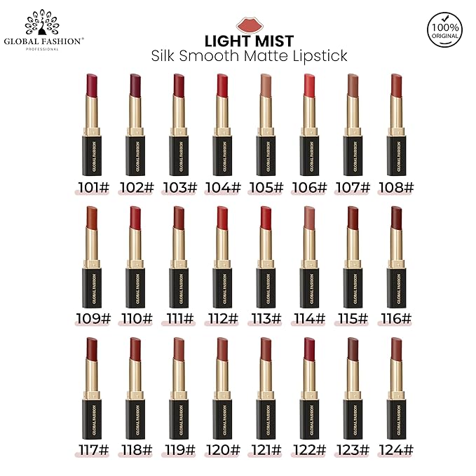 Global Fashion Silk Smooth Matte Lipstick – Long-Lasting, Luxurious Color, Rich Hydration, Lightweight Formula, Lightweight Matte Lip Color for Women, Available in Multiple Shades (112, 0.12 oz)