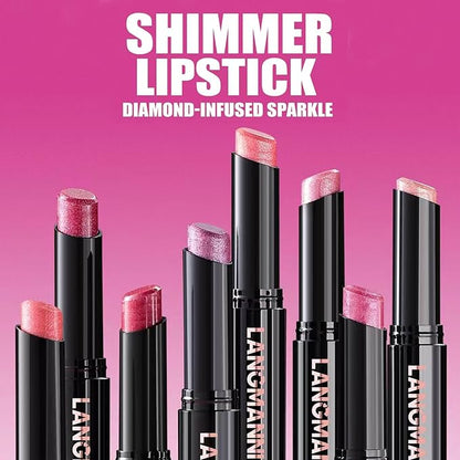 Lipstick For Women Matte Nude Glitter Shimmer Metallic Highly Pigmented Moisturizing Lip stick Hypoallergenic Waterproof Long Lasting Lipsticks Quick Makeup Lightweight Portable 02# Classic Red
