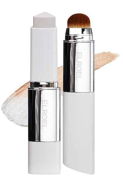 BLANC Cover Cream Stick V - Korean Color-Changing Foundation with Detachable Brush - Full to Medium Coverage Base Makeup (201 Light, 0.45 oz)