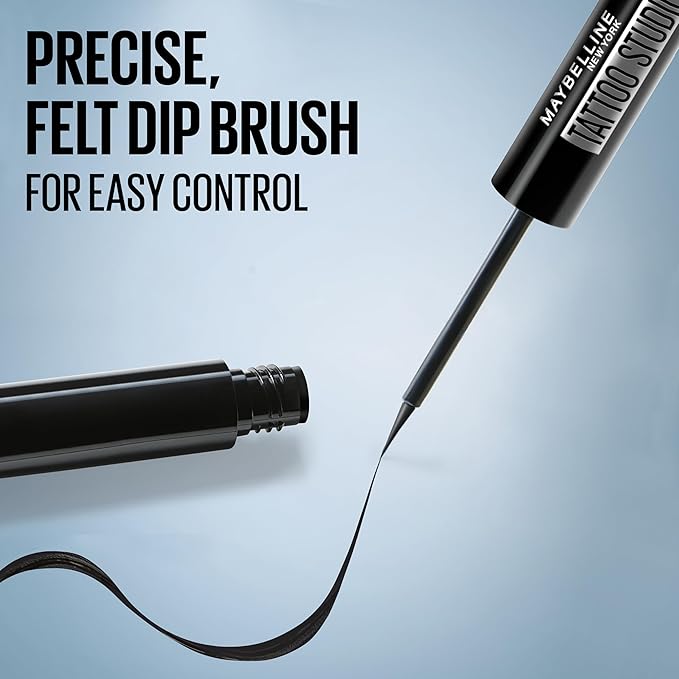Maybelline Tattoo Studio Dip-Ink Liquid Eyeliner, Waterproof Eyeliner With Up to 24 Hour Wear, White Canvas, 1 Count