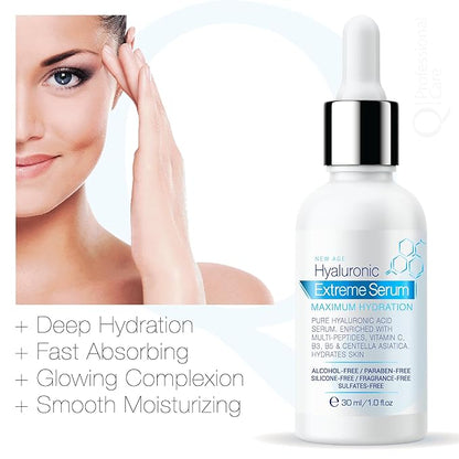 Serum for Face | Hyaluronic Acid | Vitamin C | Microneedling | HCA | Multi-Peptides, Vitamins B5, B3, Niacinamide & Centella Asiatica | Alcohol free, Fragrance-Free