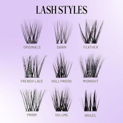 Lilac St - Volume Dramatic Faux Eyelash Clusters (12mm, 3 Pack) - Dense & Distinctive Look - DIY Lash Extension Wisps - Lightweight & Lifelike - Lasts 10 Days - Silk - Cruelty Free, Vegan - 30 Lashes