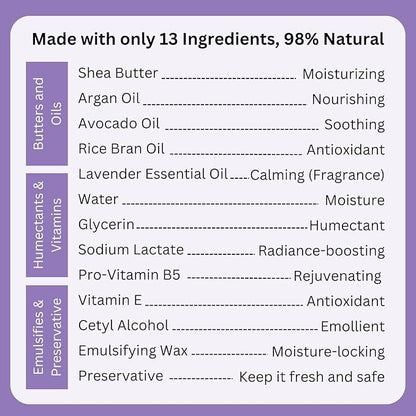 RaGaNaturals Lavender Shea Butter Hand and Body Lotion, 16 Fl Oz - Moisturizing, Plant-Based, Vegan, with Argan, Avocado Oil & Vitamin E