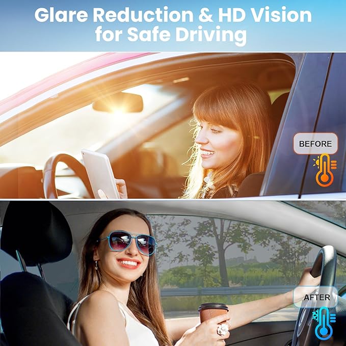 Car Window Tint 5% VLT 36" in x 100'Ft Nano Ceramic Window Tint Roll, 2 Ply Automotive Window Tint Privacy Film for Car Sun Protection, UV & Heat Blocking and Scratch Resistant