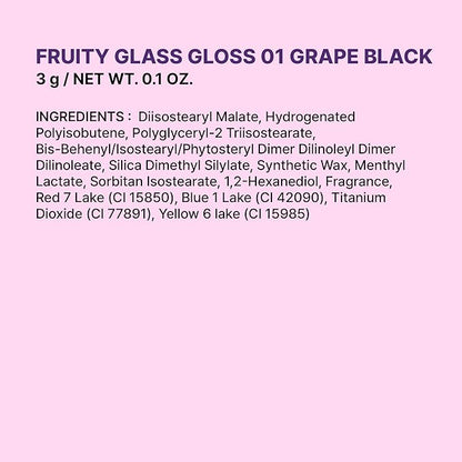 COLORGRAM FRUITY GLASS GLOSS 03 GIGGLE STRAWBERRY | Non-Sticky Glossy Lip Tint with Glass-Like Shine | Long-Lasting Hydrating Lip Gloss for Smooth & Plump Lips