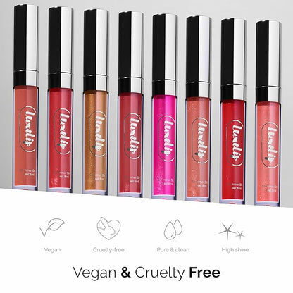 LuxeLip™ Matte Lipstick for Older Women, Hydrating Non-Sticky Lip Gloss for Luminous Shine & Moisturized Lips, Lightweight, Long-Lasting Glossy Finish, Cruelty-Free Lip Makeup (Petulant Blush, 8ml)
