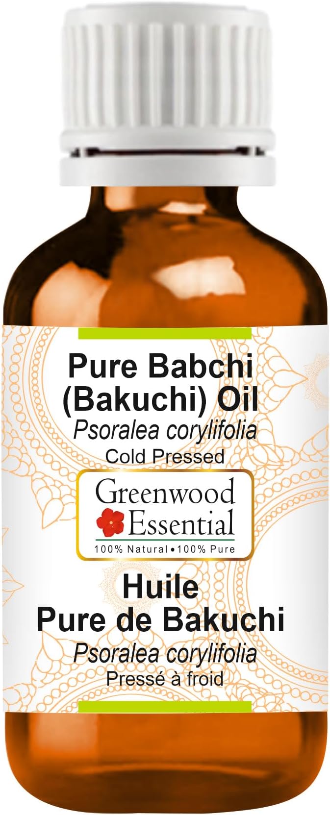 Greenwood Essential Babchi (Bakuchi) Oil (Psoralea corylifolia) | Cold Pressed | Natural | Undiluted | For Diluting Essential Oils | For Skin & Massage | Men & Women | 30ml (1 oz)