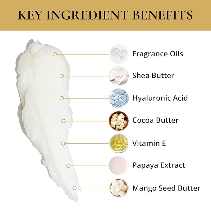 LUXURY LIFE BUTTER - Irresistibly Scented Body Butter with Hyaluronic Acid for Ultimate Moisture. Luxurious Natural Fragrance. Hydrates for a Non-Greasy Glamorous Glow, Fresh Attraction, 5 oz.