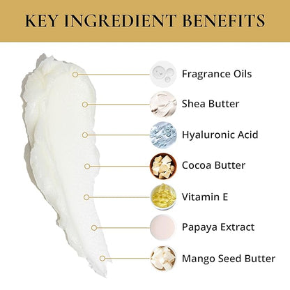 LUXURY LIFE BUTTER - Irresistibly Scented Body Butter with Hyaluronic Acid for Ultimate Moisture. Hydrates for a Non-Greasy Glamorous Glow (Presidential, Fresh Attraction, Midnight Seduction 5 oz)