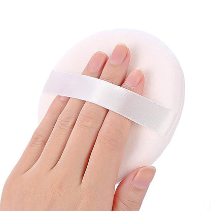 WSYUB Powder Puff, Powder Puff for Body Powder, Ultra Soft Large Velour Body Powder Puffs, 4.13 inch,4pcs，White, Round