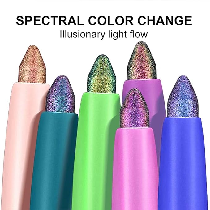 Purple Pink Eyeliner Chameleon Metallic Glitter Eyeliner Pen Multicolor Cream Shimmer Glitter Smooth Eyeshadow Stick Waterproof Long Lasting Eye liner Pencil,Party Stage Use # 03