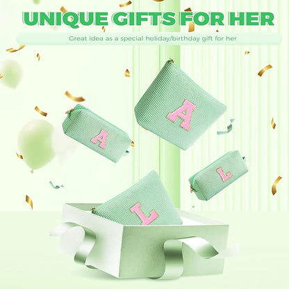 Teacher Appreciation Gifts,Thank You Gifts from Students,Birthday Teacher Retirement Gifts for Women,Teachers Day Gift Ideas,Makeup Bag Set Cosmetic Bag - Green,T