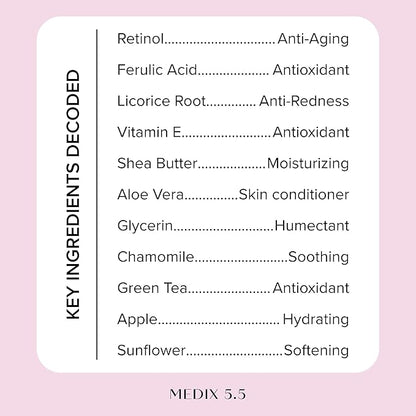 MEDIX Fragrance Free Retinol Face Moisturizer & Body Lotion Crepey Skin Care Treatment | Anti Aging Firming Retinol Cream For Face Targets Loose Crepe Skin, Wrinkles, & Fine Lines, 15 Fl Oz