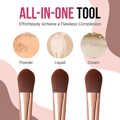 Skone Cosmetics | Makeup Brush | Blend, Bronze, Apply Foundation | Makeup Applicator (Foundation Brush)