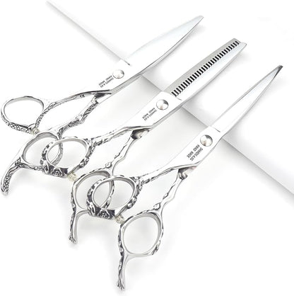 6 Inch Hair Cutting Scissors for Left Hand Hair Cutting Scissors Set (6 Inch 3 Pieces-A)