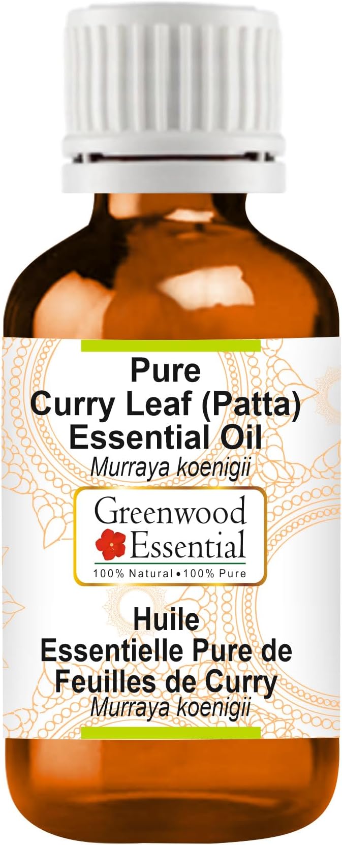 Greenwood Essential Curry Leaf (Patta) Essential Oil (Murraya koenigii) Pure | Non-Sticky | Non-Greasy | Lightweight | Men & Women | All Skin Types | Steam Distilled 10ml (0.33 oz)