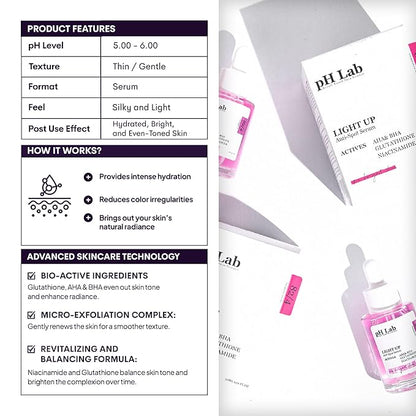 pH Lab Light Up Anti-Spot Serum, Even Skin Tone, Clean Pores, Help Prevent Blemish Formation, 1.01 Fl Oz (Pack of 1)