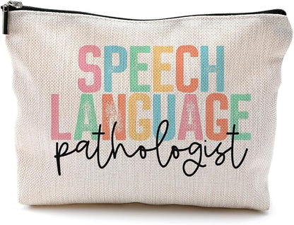 Speech Language Pathologist Gifts Makeup Bag for Women, SLP Gifts for Speech Language Pathologist, Speech Therapist Gifts, LP Appreciation Gifts, Speech Therapy Makeup Cosmetic Bag for Purse