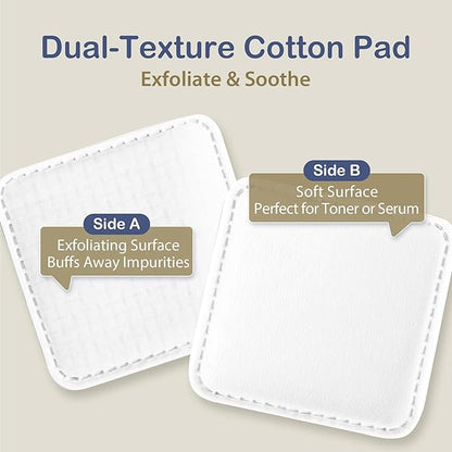 Ourmed Life Large Cotton Pads for Makeup Removal, Soft & Lint-Free Face Pads with Pressed Seam Design, Durable Makeup Remover Pads for Facial Cleansing on All Skin Types, 3x3 Inch, 120 Count