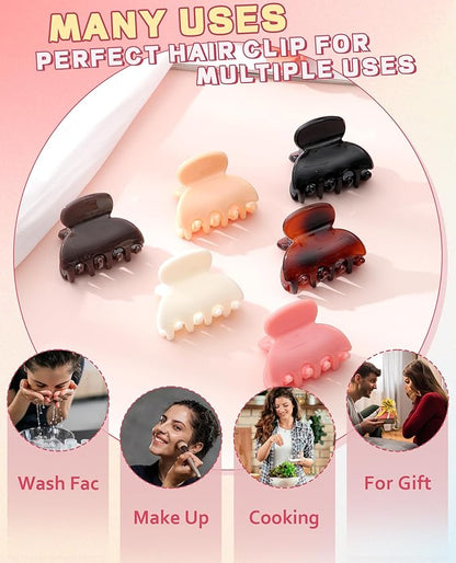 Claw Hair Clips Jaw Clamps - 12PCS Small Hair Claw Jaw Clamp for Thin Hair Styling Accessories Classic Hair Clamp for Women Girls(Solid color#1)
