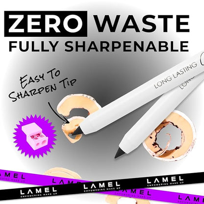 Lamel Black Eyeliner, Ultra Long Lasting Gel Eyeliner Pencil, Waterproof Eye Liner, Smudge Proof, Creamy Eye Pencil, Sweat Proof Makeup, Highly-Pigmented (401 Shade)