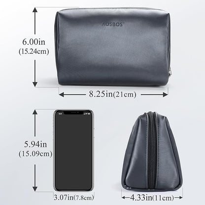 Aosbos Makeup Bag Travel Size Cosmetic Bag Zipper Makeup Pouch for Women Travel Essentials Cosmetic Pouch Makeup Organizer Purse, Blue Black