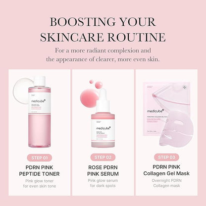 medicube PDRN Pink Peptide Toner I Pink Glow Toner for Skin Boosting, Soothing and Calming, Uneven Skin Tone, Rose PDRN & Peptide & Niacinamide, Korean Skin Care (250ml / 8.45 fl. oz.)
