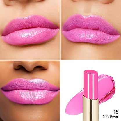 Oulac Moisturizing Shine Lipstick For Women Christmas Set 2PCS, 2 in 1 Tinted Lip Balm for Winter, Hydrated Juicy and Glossy Lip Color for Dry, Cracked and Chapped Lips, Vegan [06+15]