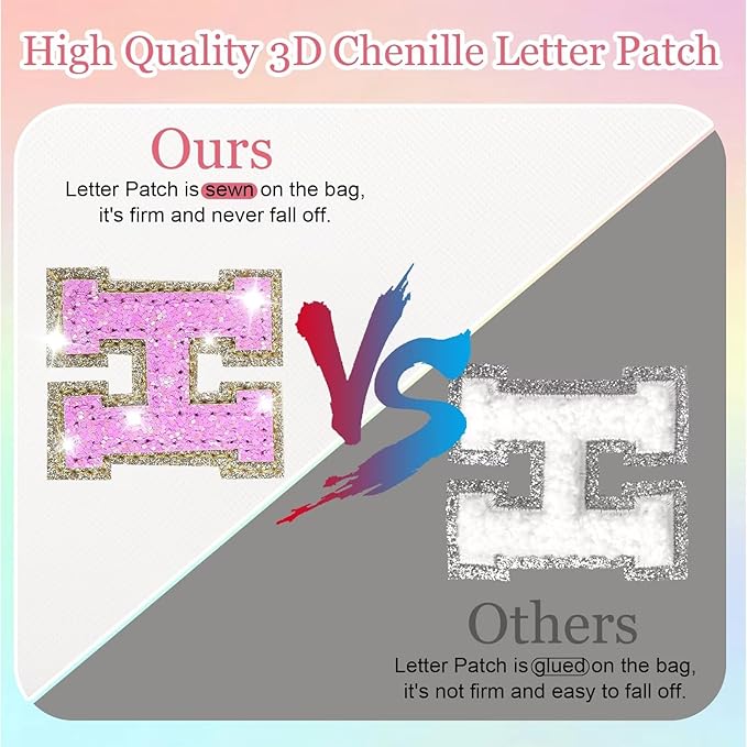 Glitter Initial Letter Makeup Bag, Small Personalized Sequins Letters PU Leather Cosmetic Bag Portable Waterproof Makeup Zipper Pouch, Shine Handbag Organizer Travel Bag Gifts for Women&Girls(White-F)