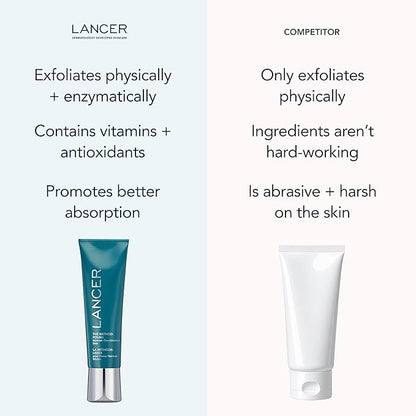 Lancer Skincare The Method: Polish Facial Exfoliator, Daily Exfoliating Face Scrub with Natural Minerals, Normal Combination Skin, 8 Fluid Ounces