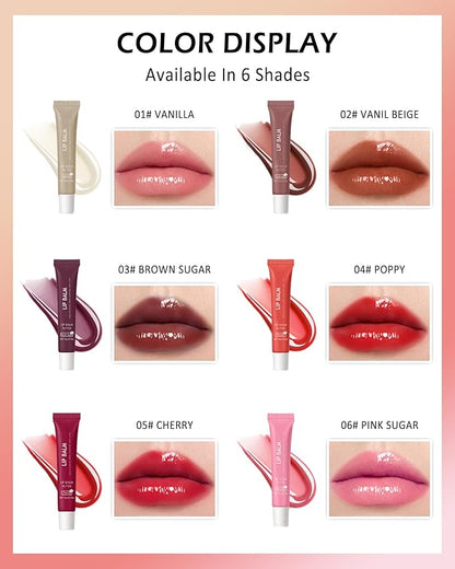 Lip Balm Butter Chrrey, Hydrating Tinted Butter Lip Gloss,Clear Lip Mask Lip Care Moisturizer, Smooth Lip Treatment Balm,Non-Sticky Jelly Glow Reviver Fat Lip Oil,Christmas Makeup Gift for Women-05
