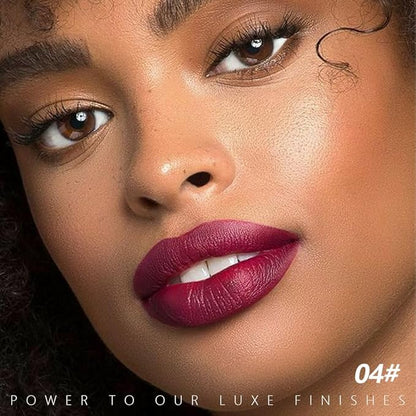 Burgundy Red Matte Creamy Lipstick for Women, Longwear Lips Gloss Paint Stick, Lip Stick Stain Long Lasting Waterproof Effortless Application Full Coverage Velvet Gloss for Party Halloween Makeup 04