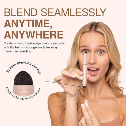 Palladio Waterproof Eyeshadow Stick with Blending Sponge, Long Lasting & Effortless Application, Smudge Free & Crease Proof Formula, Matte & Shimmer Shades, Buildable Eye Shadow (Champagne Shimmer)