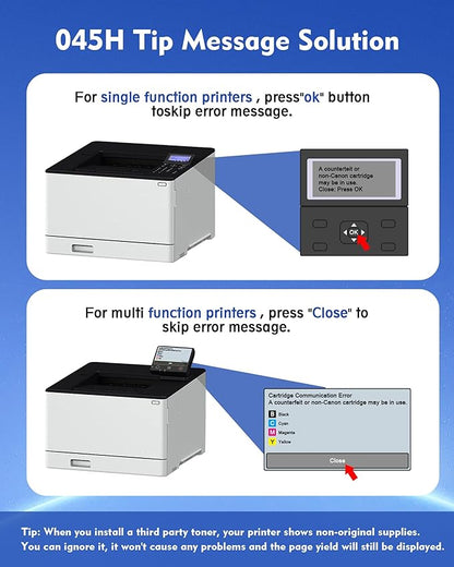 045 Toner cartridges 045H - High Yield 4 Pack Replacement for Canon 045 Toner cartridges 045H Compatible with Canon Color imageClass MF632Cdw MF634Cdw LBP612Cdw MF632 MF634 Laser Printer