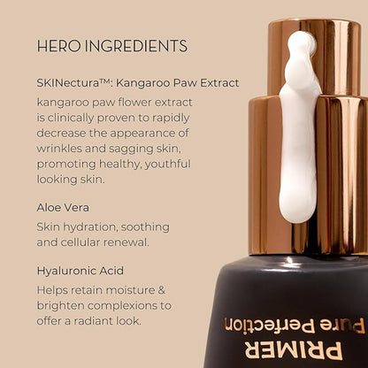 INIKA Organic Pure Perfection Primer | Clinically Proven to Boost Hydration + Reduce Wrinkles. Skincare Enriched. Smooth Dewy Finish. Extend Makeup & Create a Flawless Base. 30mL