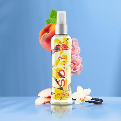 So...? Unique Body Mist - Vanilla Candy for Women - 5.1 oz Body Mist - Pack of 2