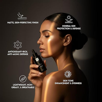 LUMIBRONZE® SPF 30 Tinted Serum for Face – Bronzing Drops with Niacinamide, Hyaluronic Acid & Zinc Oxide – Hydrating Tinted Face Serum for Bronzed Glow – Lightweight, Non-Greasy, Reef-Safe – 50ml