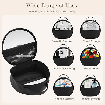 Large Clear Travel Makeup Bag, Waterproof Leak-Proof Toiletry Bag for Women, Simple Large Transparent Cosmetic & Makeup Bag Organizer