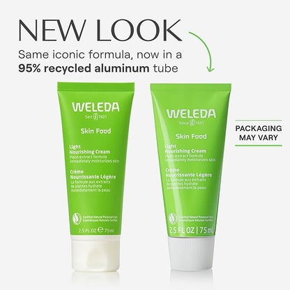 Weleda Skin Food Light Nourishing Body Cream 2.5 Fluid Ounce, Plant Rich Hydrating Moisturizer with Chamomile, Calendula and Pansy
