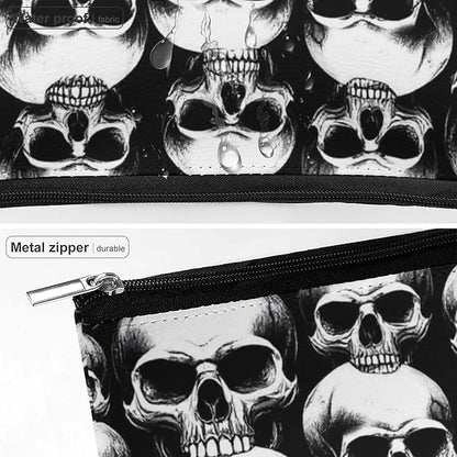 Women's Makeup Case, Large Zipper Cosmetic Case, Toiletry Bag, Travel Cosmetic Toiletry Bag Cool Funny Goth Skulls