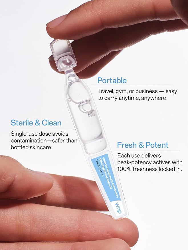 WNP Ultra Hydrating Serum 3% Hyaluronic Acid Smoother Skin|Pre-makeup SkinCare|Anti-Aging serum for face Single-Use Vials Skincare|for Sensitive skin|4D Hyaluronic Acid (12ml)