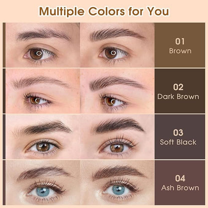 Microblading Brow-Fection Brow Eyebrow Pencil – Angled Brush Tip, Wild Natural Hair-Like Strokes, Patented Design, Long-Lasting & Smudge-Proof, for Beginners & Pros(04 Ash Brown）