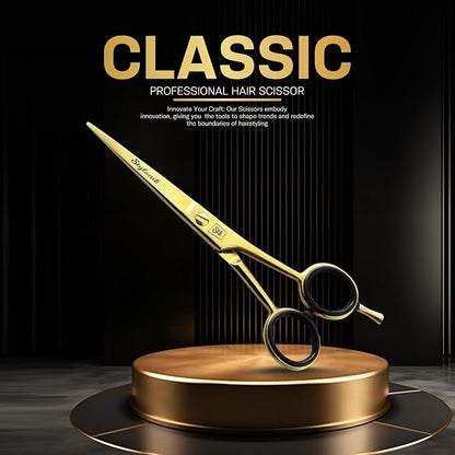Hair Cutting Scissors - Professional Hairdressing Scissors for Women, Men, Hair Stylists, Salon, Barber - 6.5-Inch Stainless Steel Hair Scissors with Finger Rest